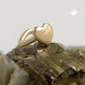 Nasenstecker 2,4mm Spirale Mit Kleinem Herz 18 Karat Gold