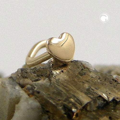 Nasenstecker 2,4mm Spirale Mit Kleinem Herz 18 Karat Gold