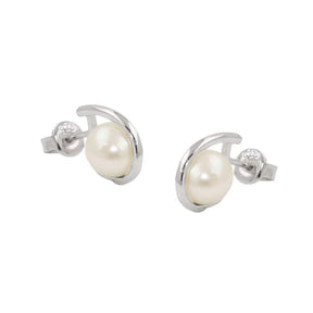 Ohrstecker Zuchtperle Rhodiniert Silber 925 7mm Damen Schmuck