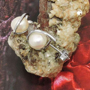 Ohrstecker Zuchtperle Rhodiniert Silber 925 7mm Damen Schmuck