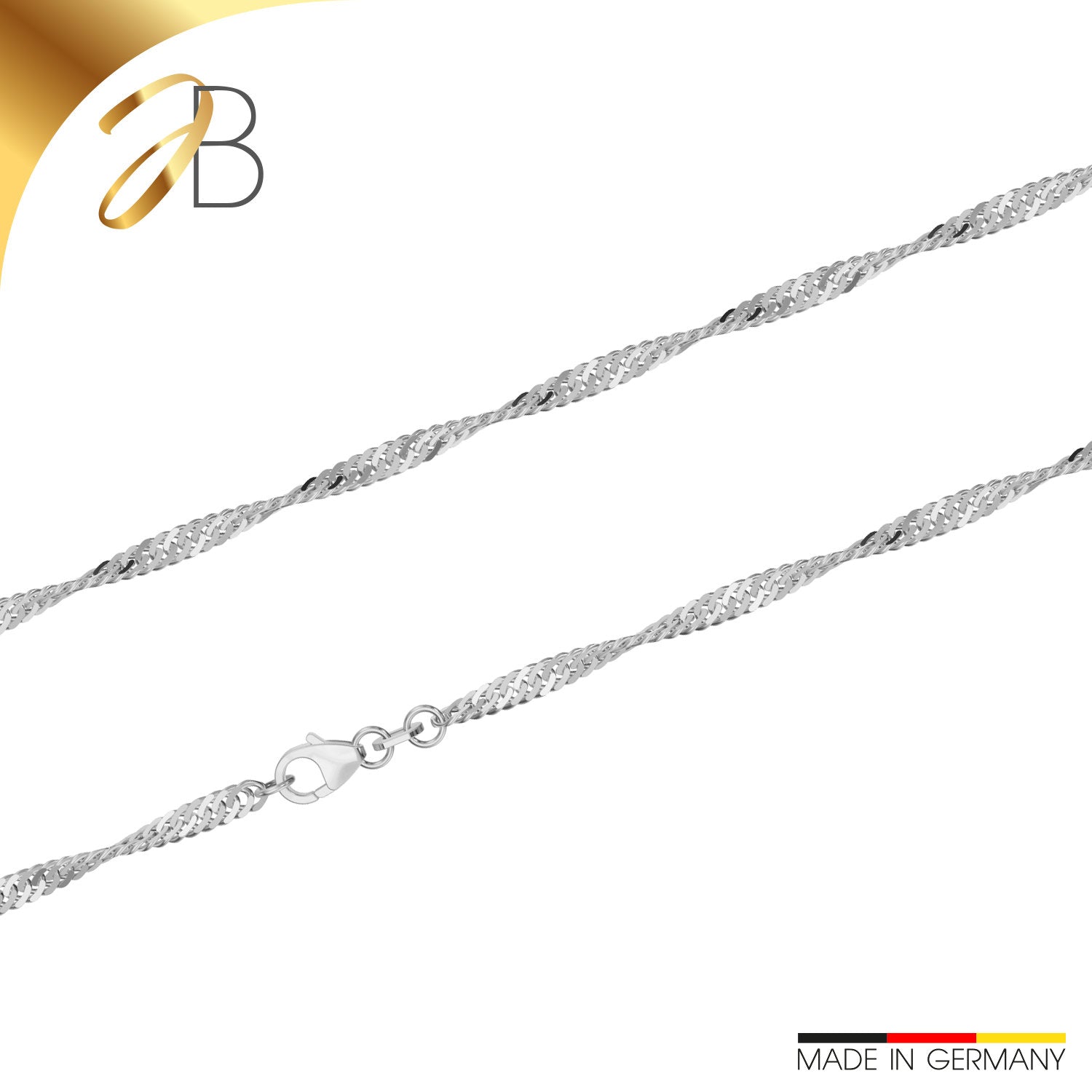 JB Collier Silberkette Singapurkette 2,9 mm 925 Silber 36 - 70 cm