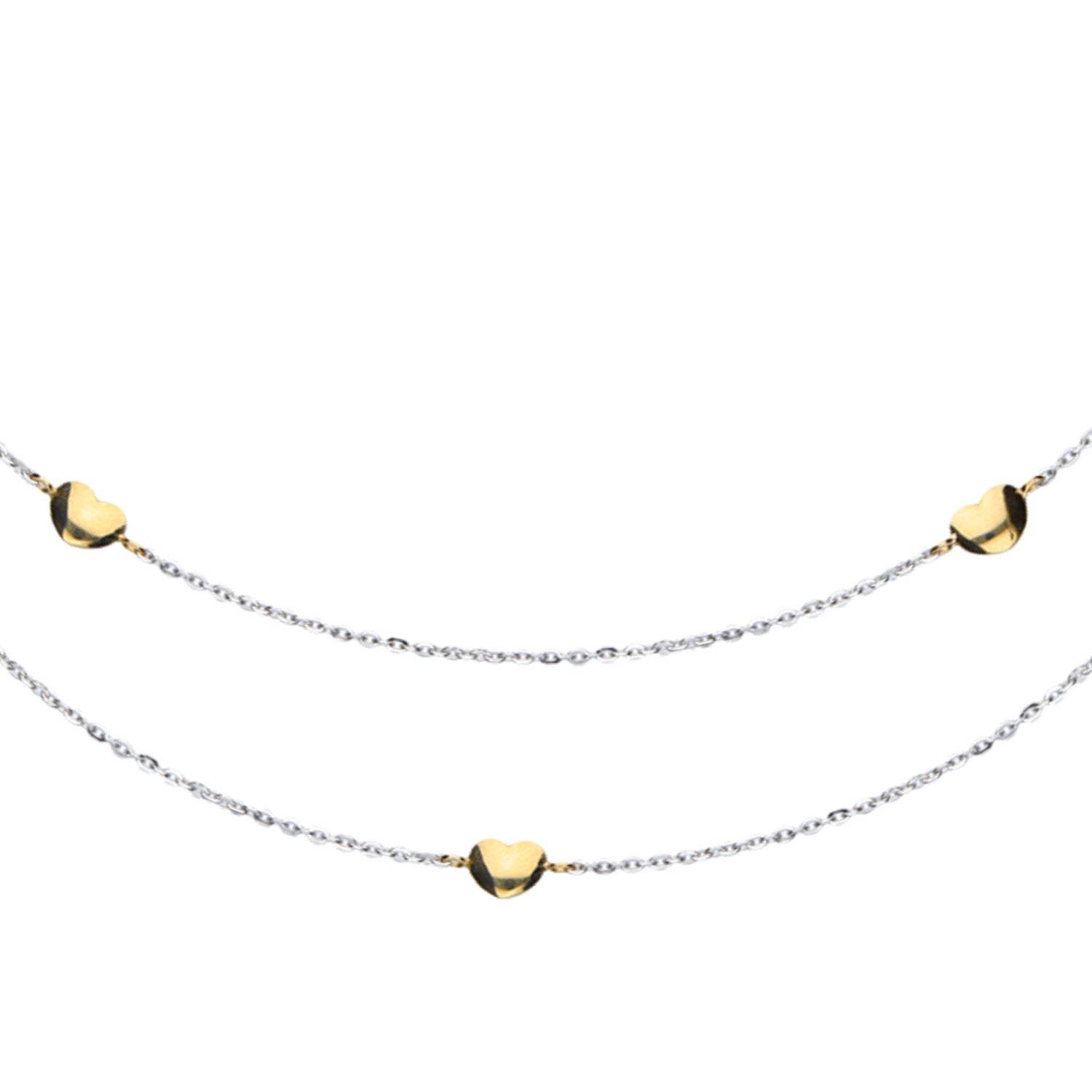JB Edle Goldkette Ankerkette 585 14K Bicolor Gelb Weißgold