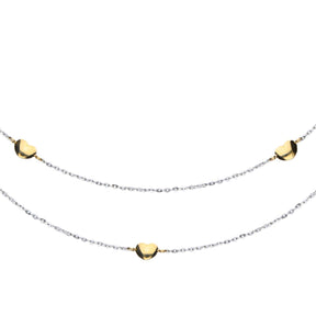 JB Edle Goldkette Ankerkette 585 14K Bicolor Gelb Weißgold