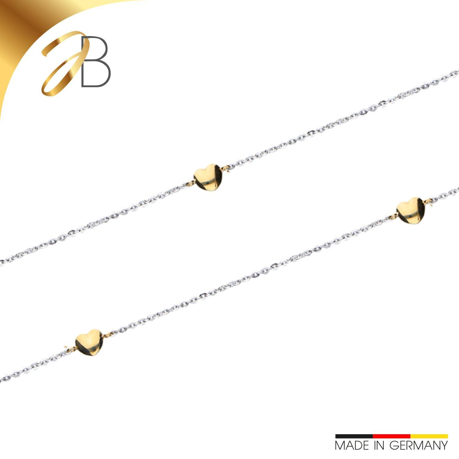 JB Edle Goldkette Ankerkette 585 14K Bicolor Gelb Weißgold