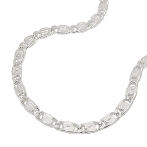 Armband 3,2mm S - Panzerkette flach diamantiert Silber 925