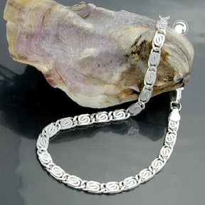 Armband 3,2mm S - Panzerkette flach diamantiert Silber 925
