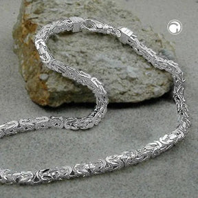 Armband 6mm Königskette vierkant glänzend Silber 925