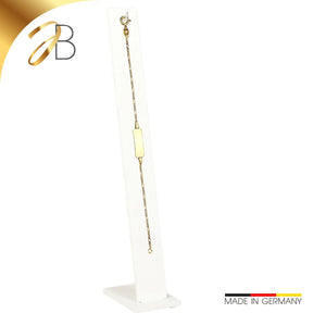 Edles Damen ID Goldarmband Figaro diamantiert 1.1 mm 333 - 8 K 14 cm