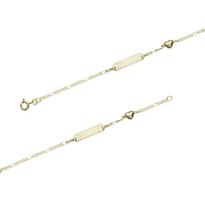 Edles Damen ID Goldarmband Figaro Diamantiert 1,8 mm 333 Gold