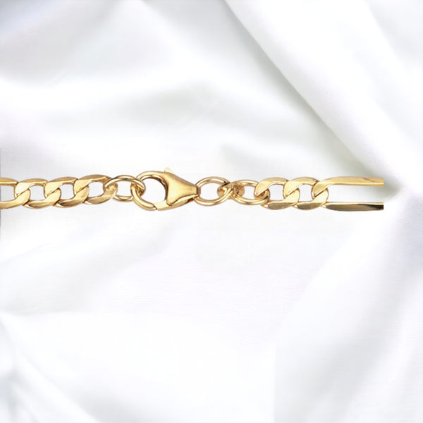 JB Edles Unisex Goldarmband Figaro hohl 4,0 mm 333 - 8 K Gold 19 cm
