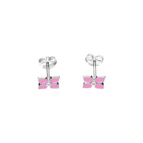 JB 1 Paar Ohrstecker 925 - Silber Rhodiniert Blume Pink 1,1 g