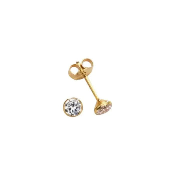 JB 1 Paar Ohrstecker mit Zirkonia Stein 333 - Gelbgold 8 Kt