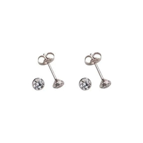 JB 1 Paar Ohrstecker Zirkonia Stein 585 - 14 Kt Weißgold 0.8 g