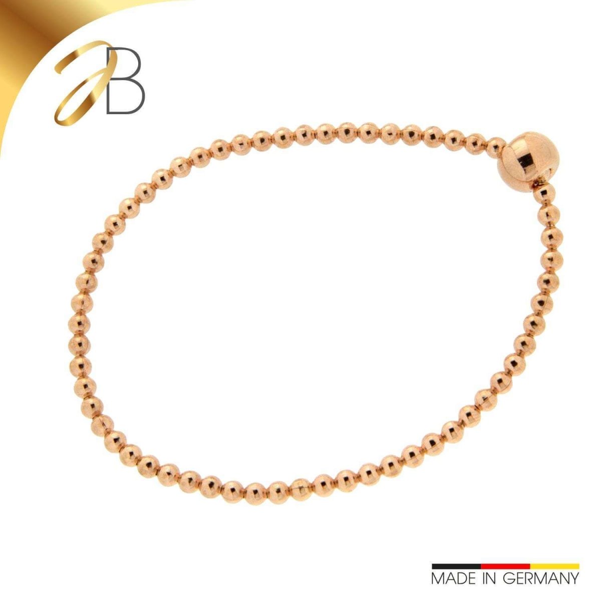JB Armreif Flexible Kugelkette 585 14 Kt Rotgold 54 mm