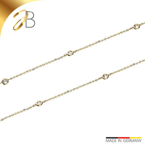 JB Collier Ankerkette Diamantiert 375 Gelbgold 9 Kt 38 cm