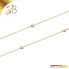 JB Collier Goldkette Ankerkette Diamantiert 375 Gelbgold 9 Kt 38 cm