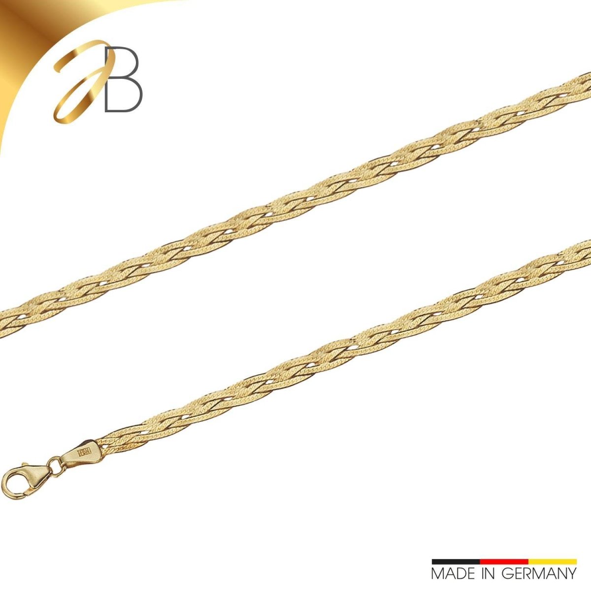 JB Collier Herringbonekette 375 Gelbgold 9 Kt 3,8 mm
