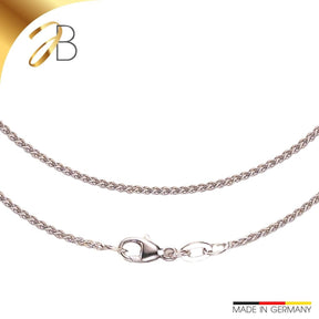 JB Collier Zopfkette 1,3 mm 750 Weißgold Damen Herren