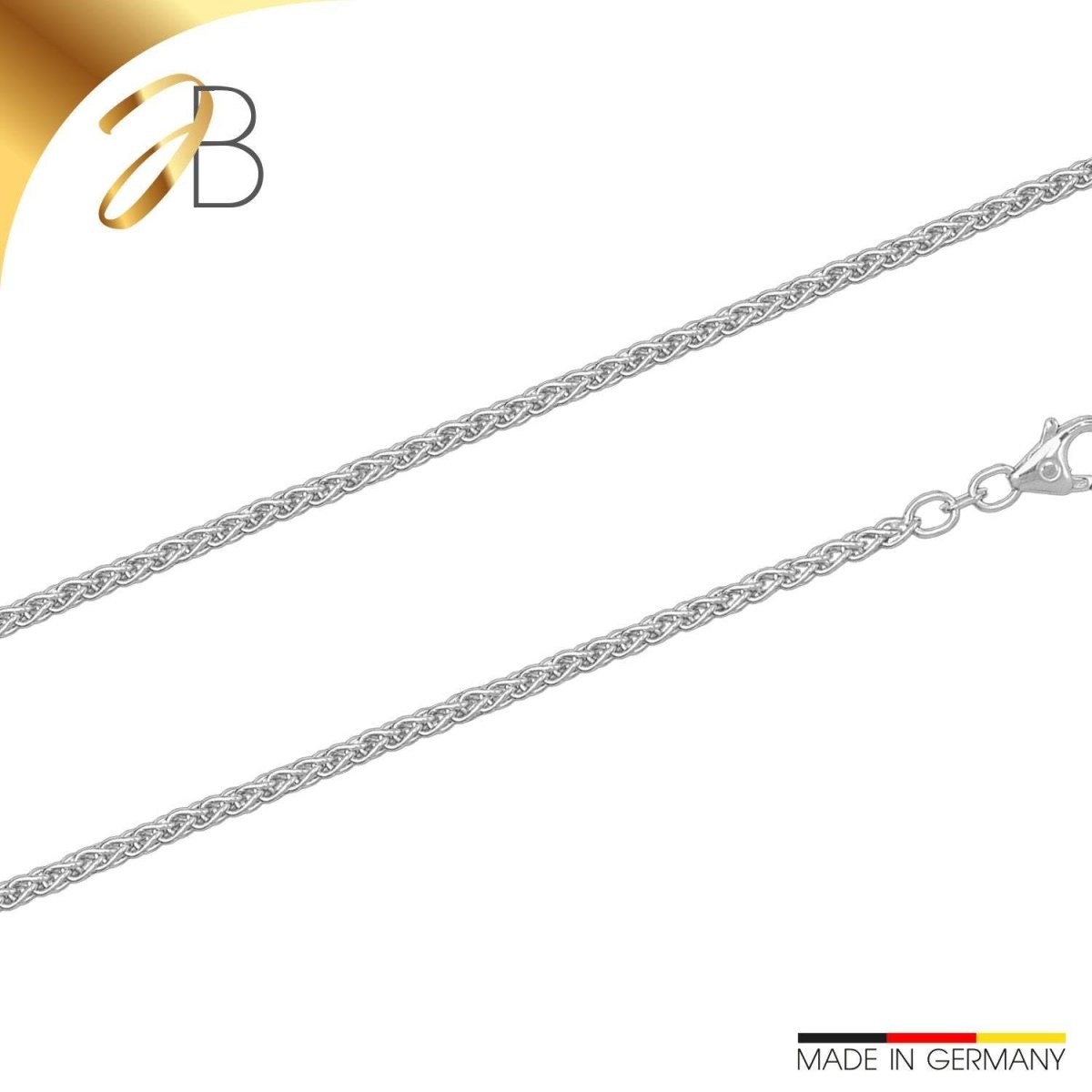 JB Collier Zopfkette 2,5 mm 750 Weißgold Edle Kette