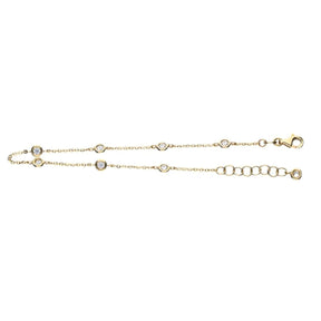 JB Damen Goldarmband Anker Diamantiert 585 - 14 Kt 16 cm