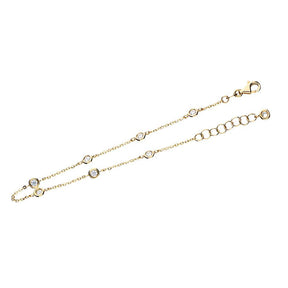 JB Damen Goldarmband Anker Diamantiert 585 14 Kt 1,7 g