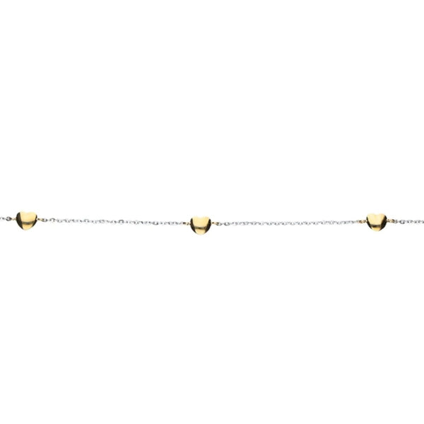 JB Damen Goldarmband Anker Diamantiert Bicolor 585 14 Kt 16 cm