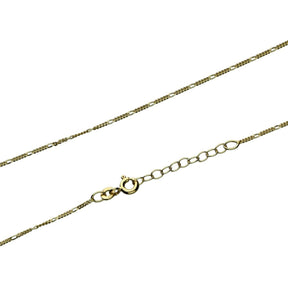 JB Damen Goldarmband Figaro Diamantiert 1,1 mm 333 8 Karat