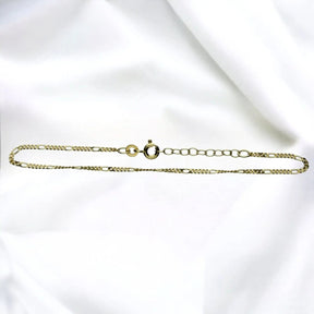 JB Damen Goldarmband Figaro diamantiert 1,5 mm 333 - 8 Kt 16,5 cm
