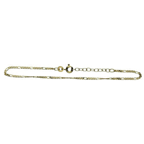 JB Damen Goldarmband Figaro diamantiert 1,5 mm 333 - 8 Kt 16,5 cm