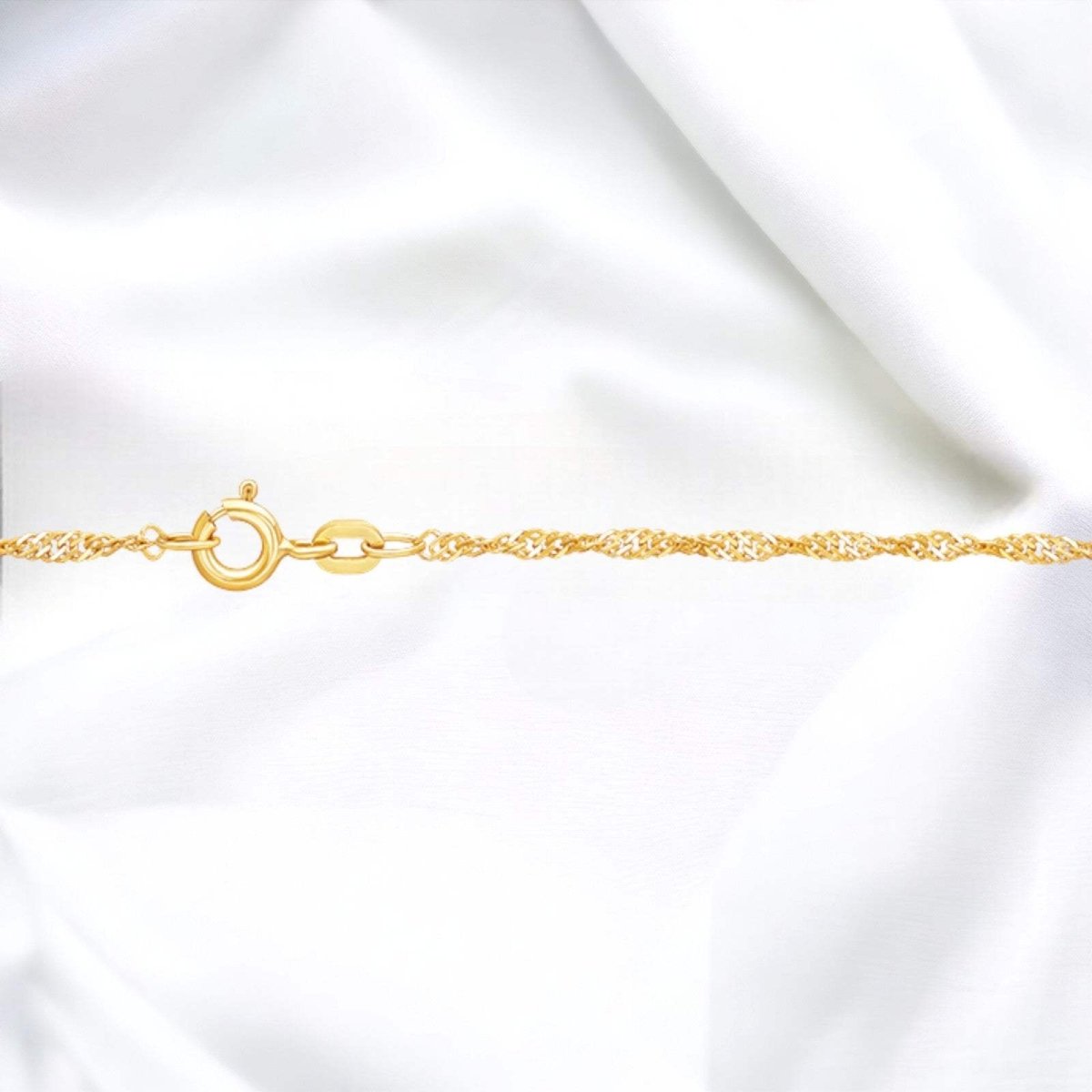 JB Damen Goldarmband Singapur 1,8 mm 585 14 Kt Zwischenöse