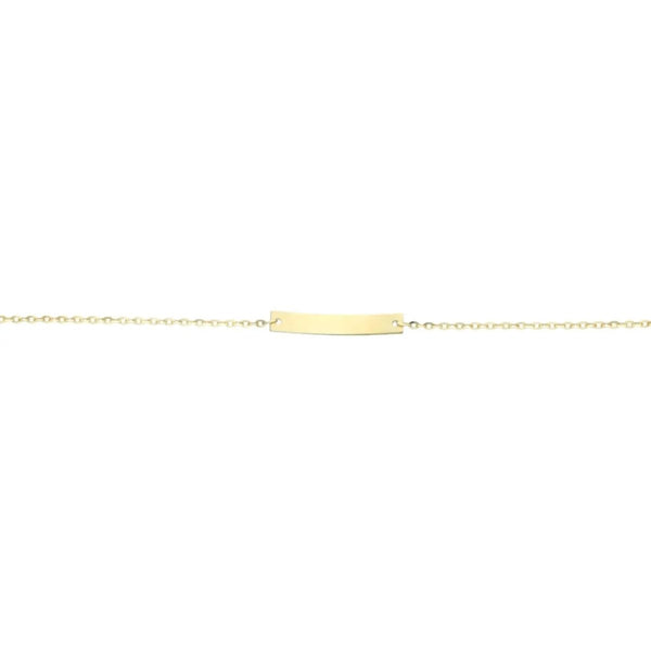 JB Damen ID Goldarmband Anker Diamantiert 585 - 14 Kt 16 cm