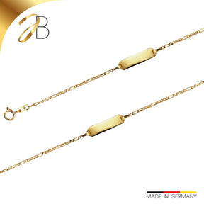 JB Damen ID Goldarmband Figaro Diamantiert 1,5 mm 333 - 8 K 14 cm
