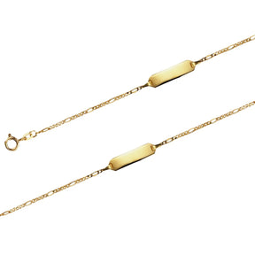 JB Damen ID Goldarmband Figaro Diamantiert 1,5 mm 333 - 8 K 14 cm