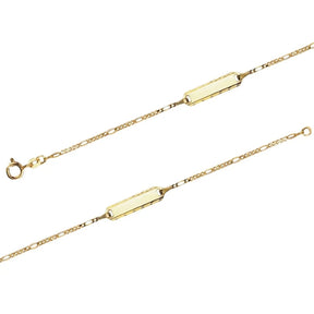 JB Damen ID Goldarmband Figaro Diamantiert 1,5 mm 333 - 8 K 16 cm