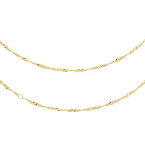 JB Edle Fußkette Singapurkette 585 14 K Gold 2,4 mm Damen