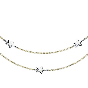 JB Edle Goldkette Ankerkette 585 14 K Bicolor Gelb Weißgold