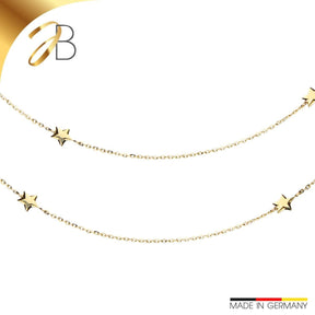 JB Edle Goldkette Ankerkette Diamantiert 585 14K Gold