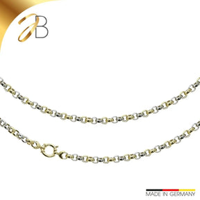 JB Edle Goldkette Erbskette 585 - 14 K Bicolor G W 7,8 mm 45 cm