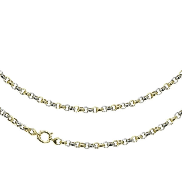 JB Edle Goldkette Erbskette 585 - 14 K Bicolor G W 7,8 mm 45 cm