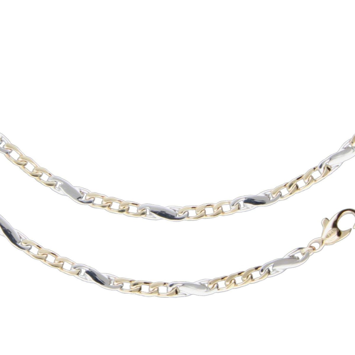 JB Edle Goldkette Fantasiekette 585 14 K Bicolor 4,2 mm
