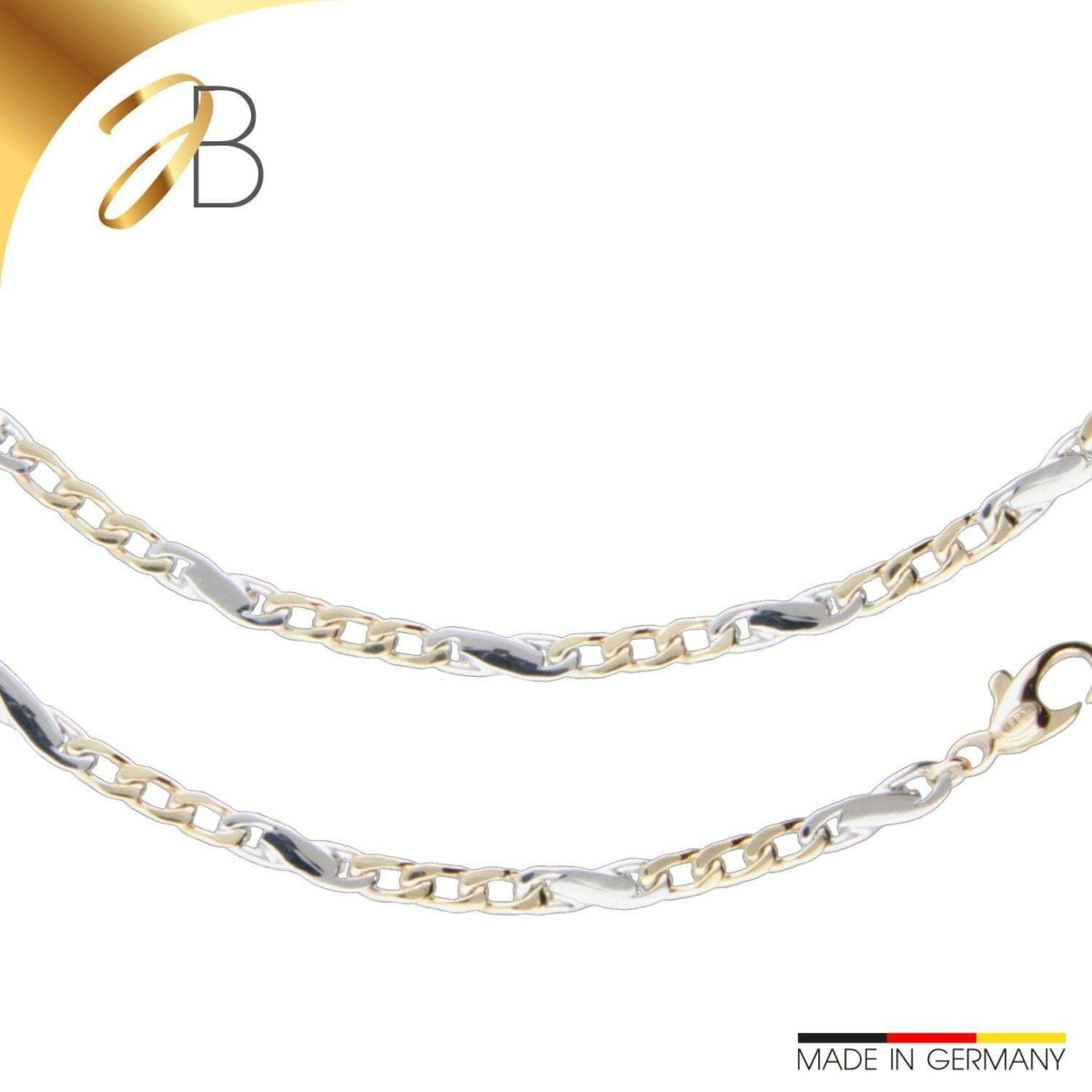 JB Edle Goldkette Fantasiekette 585 14 K Bicolor 4,2 mm