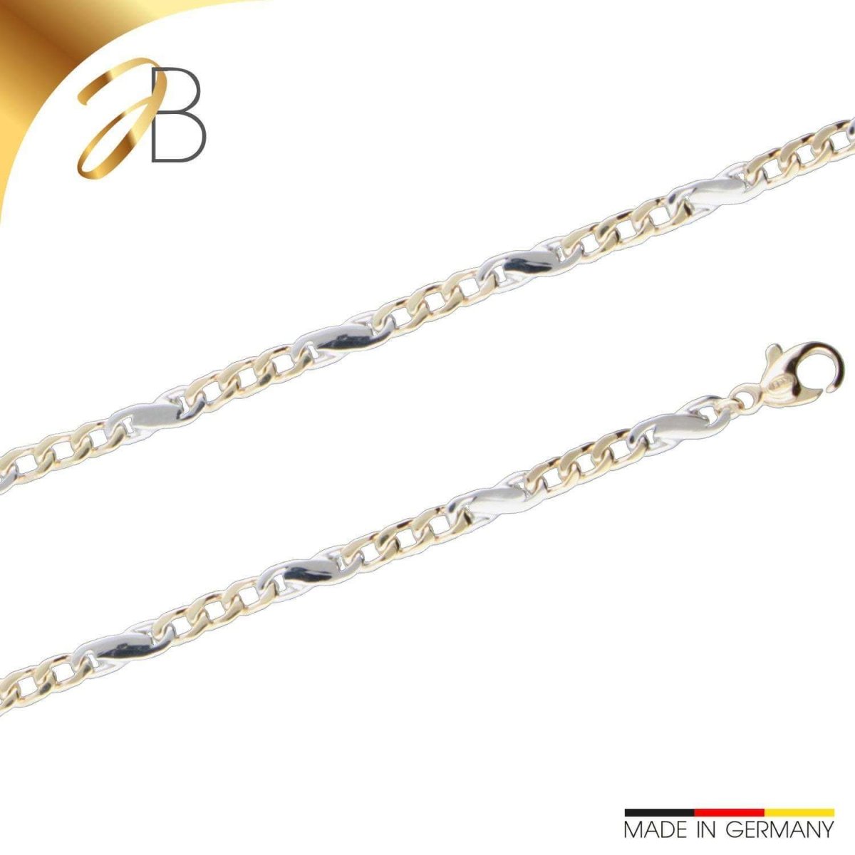 JB Edle Goldkette Fantasiekette 585 14 K Bicolor 4,2 mm
