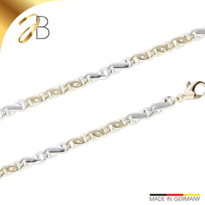 JB Edle Goldkette Fantasiekette 585 - 14 K Bicolor G W 4,2 mm 45 cm