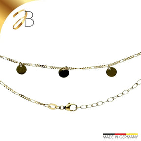 JB Edle Goldkette Figarokette diamantiert 585 - 14 K Gold 38 cm