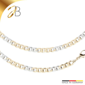 JB Edle Goldkette Panzerkette 585 14 K Bicolor 6,5 mm
