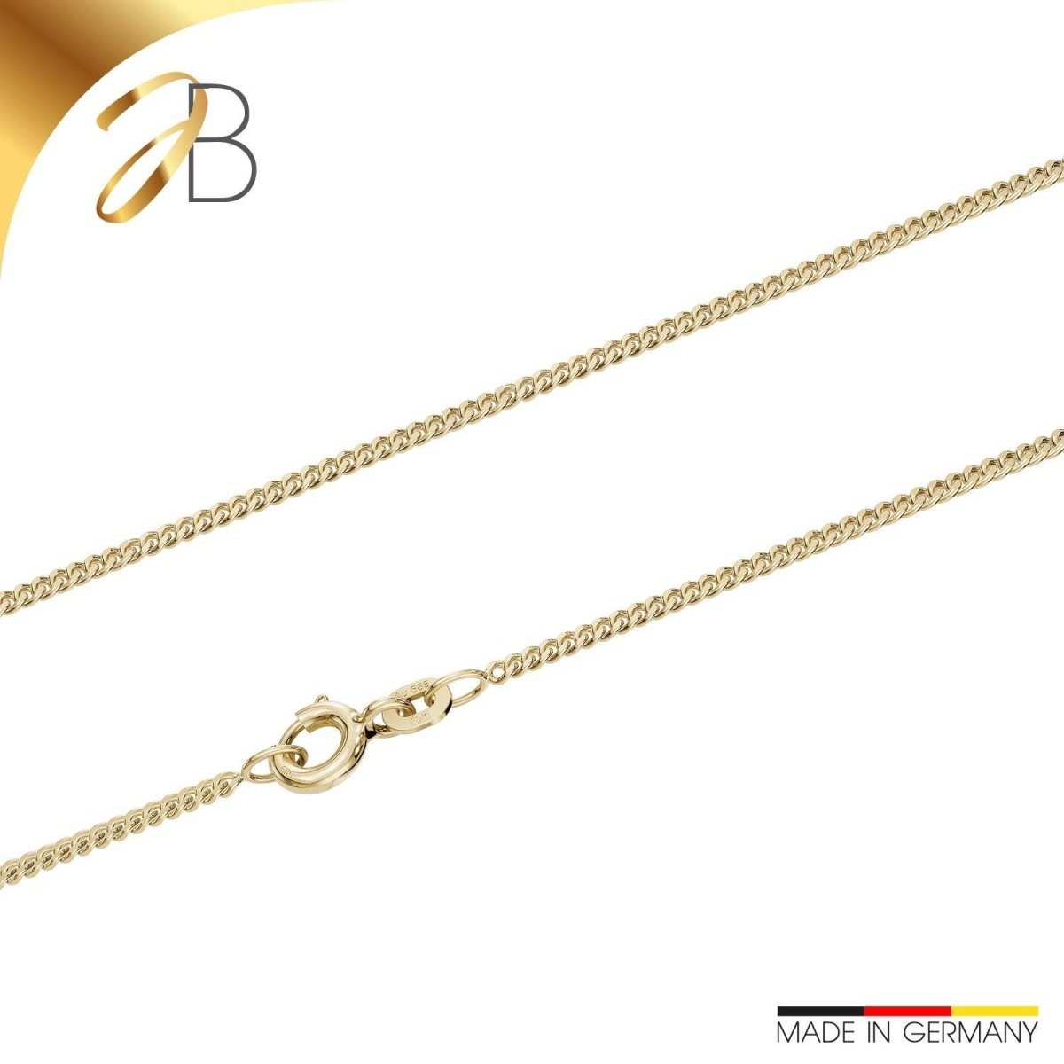 JB Edle Goldkette Panzerkette 585 14 K Gold 1,6 mm fein