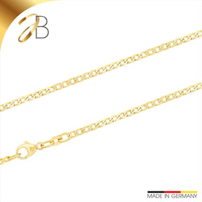 JB Edle Goldkette Panzerkette 585 14 K Gold 2,1 mm Damen Herren