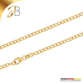 JB Edle Goldkette Panzerkette 585 14 K Gold 2,6 mm Damen Herren