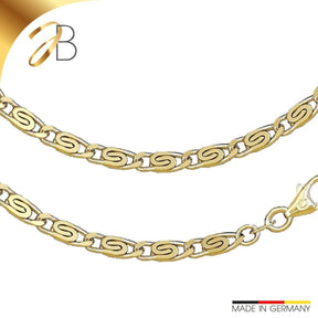 JB Edle Goldkette S - Panzerkette 585 14K Gold 3,8 mm Länge 45 cm