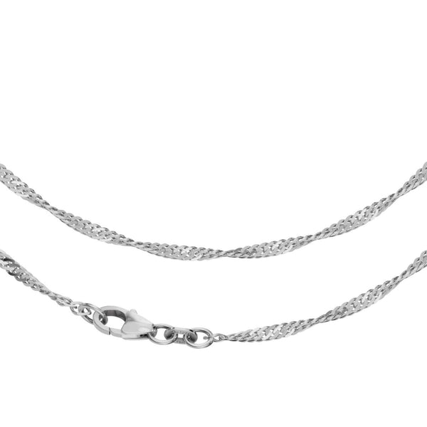 JB Edle Goldkette Singapurkette 585 14 K Weißgold 2,2 mm